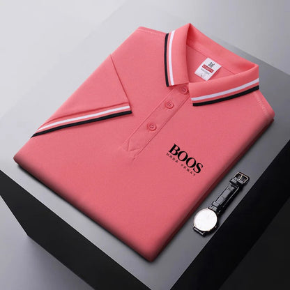 2025 Men's New Summer Embroidery Business Casual Short Sleeved POLO Shirt Fashion Short Sleeved Cool Breathable Top Polo Shirt - Ellianto fashion Men's