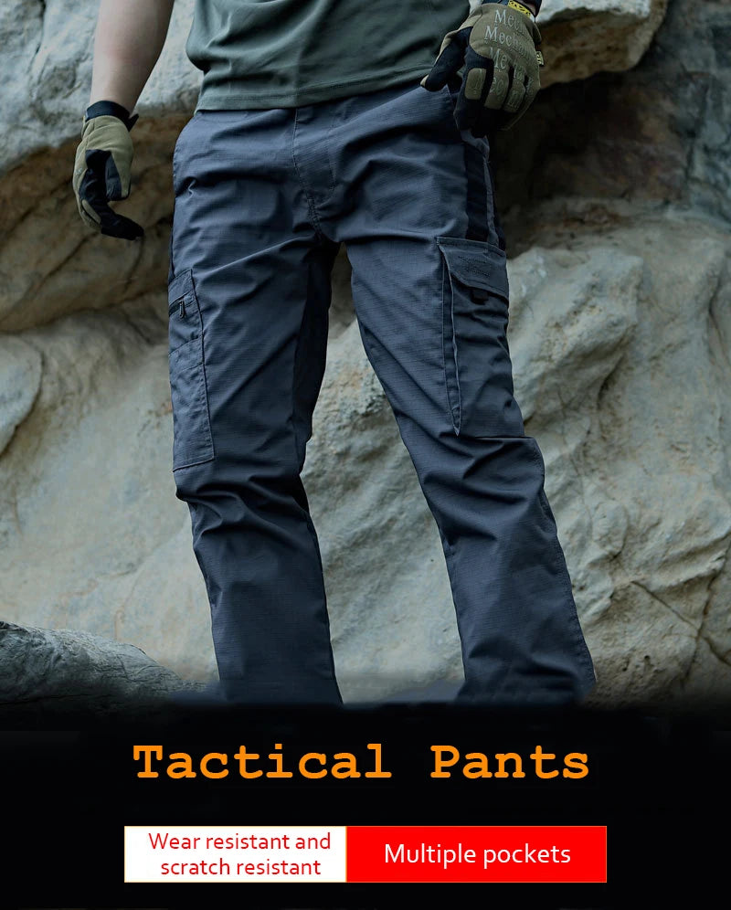 New Tactical Work Pants Men Outdoor Cargo Trousers Multi-pocket Waterproof Pant Autumn Spring Outdoor Workwear Hiking Trousers - Ellianto fashion Men's