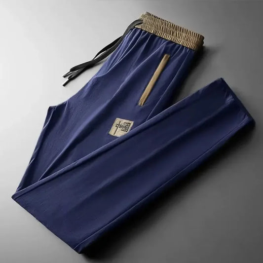 Men’s Summer Casual Pants – Lightweight, Quick-Dry Sporty Sweatpants with Elastic Waist, Trendy Zipper Design, and Comfortable Versatile Fit
