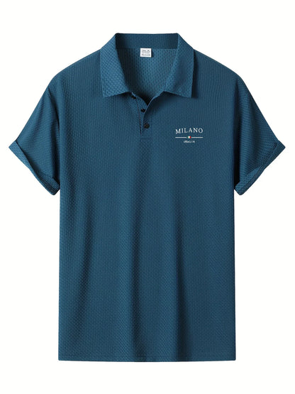 Men's Polo shirt, summer thin lapel short-sleeved, fashionable printed S314MILANO youth casual versatile top - Ellianto fashion Men's