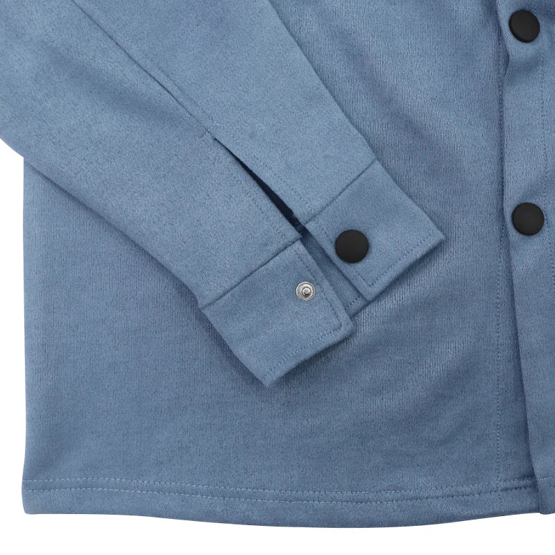 Men's casual overalls jacket and pants suit for fall/winter outdoor vacation American style men's fashion suede 2 piece set - Ellianto fashion Men's