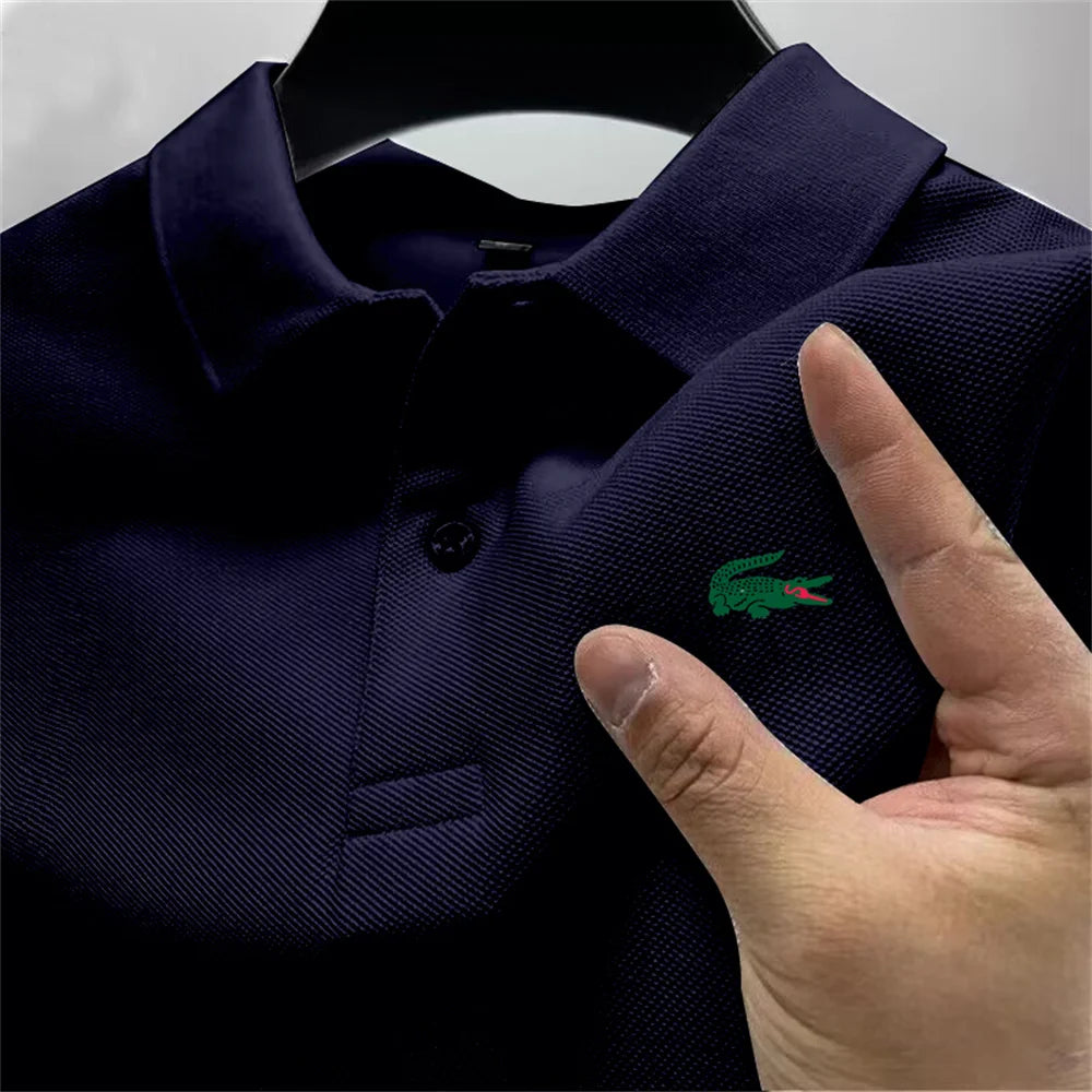 Summer men's outdoor sports golf POLO shirt lapel street casual top versatile business high quality quick-drying breathable top - Ellianto fashion Men's