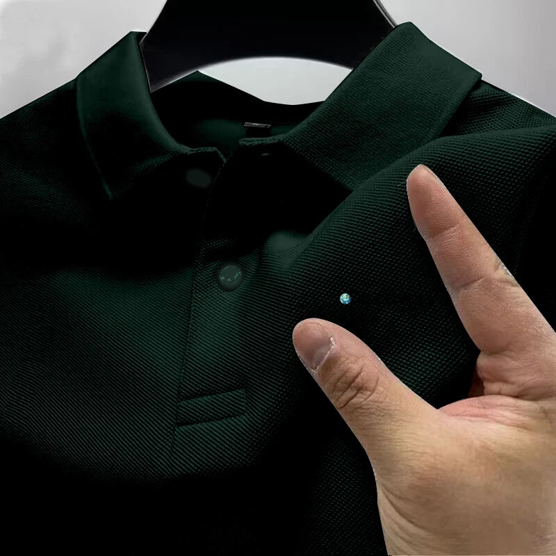 2025 men's comfortable polo shirt, luxurious, atmospheric, breathable, casual and fashionable, with a lapel design for summer - Ellianto fashion Men's