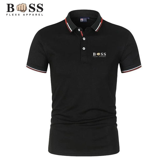 2025 New Fashion BSS FLEXX APPAREL Brand Polo Shirt Men's Summer Standing Neck Slim Fit Solid Color Breathable Casual Men's Polo - Ellianto fashion Men's