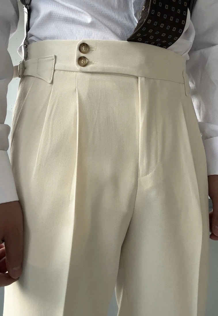 High Waist Slim Fit Business Man Suits Pants Summer 2025 Cheap Elegant Fashion Homme Up Straight Suit Trousers for Men - Ellianto fashion Men's