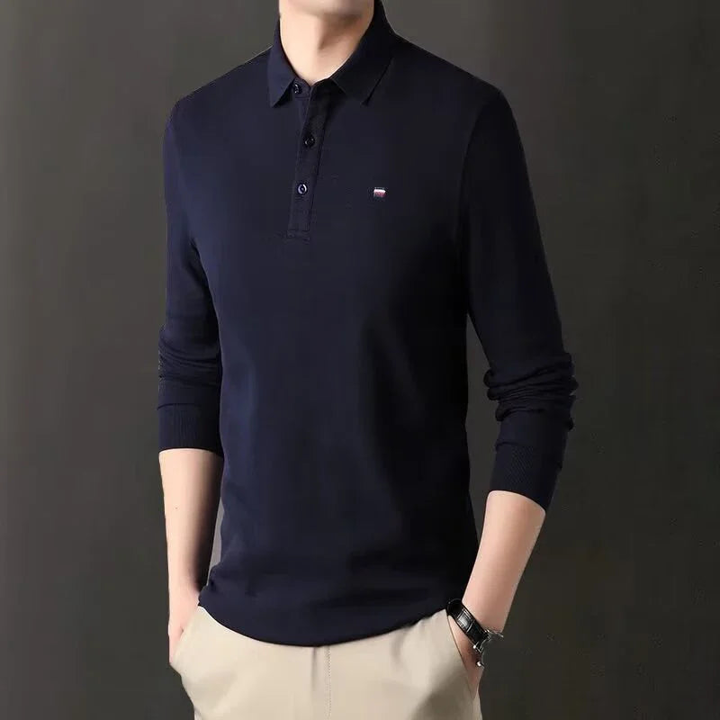 Hot Sale Comfortable Breathable Versatile Summer High Quality Top New Men Casual Polo Shirt Male Fashion Embroidered Long Sleeve - Ellianto fashion Men's