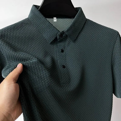 New Ice Silk ort Sve irt Men's Summer Thin Me Breathable Cool Feeling Collar Busin Top Trendy Faion Urban ... - Ellianto fashion Men's