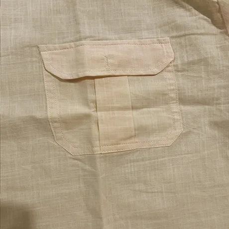 Shirts for Men Handmade Shirt Man Double Pocket Shirt Short Sleeve Men Shirt Linen Shirts for Men Men Cotton Shirt Short Sleeve - Ellianto fashion Men's