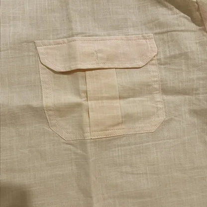 Shirts for Men Handmade Shirt Man Double Pocket Shirt Short Sleeve Men Shirt Linen Shirts for Men Men Cotton Shirt Short Sleeve - Ellianto fashion Men's