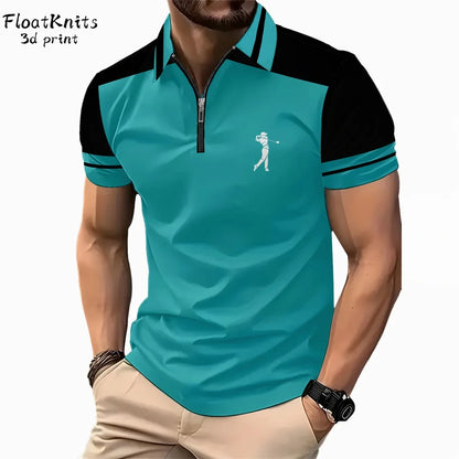 Casual Golf Polo Shirts for Men Summer Street Men's Clothing Business Lapel Polo Shirt Tops Short Sleeve Tee New in Tops & Tees - Ellianto fashion Men's