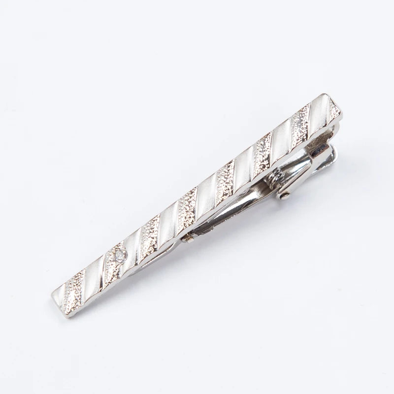 Men Metal Silver Color Tie Clip For Wedding gifts Necktie Clasp Clip Gentleman Ties Bar Crystal Tie Pin For Men's Accessories - Ellianto fashion Men's
