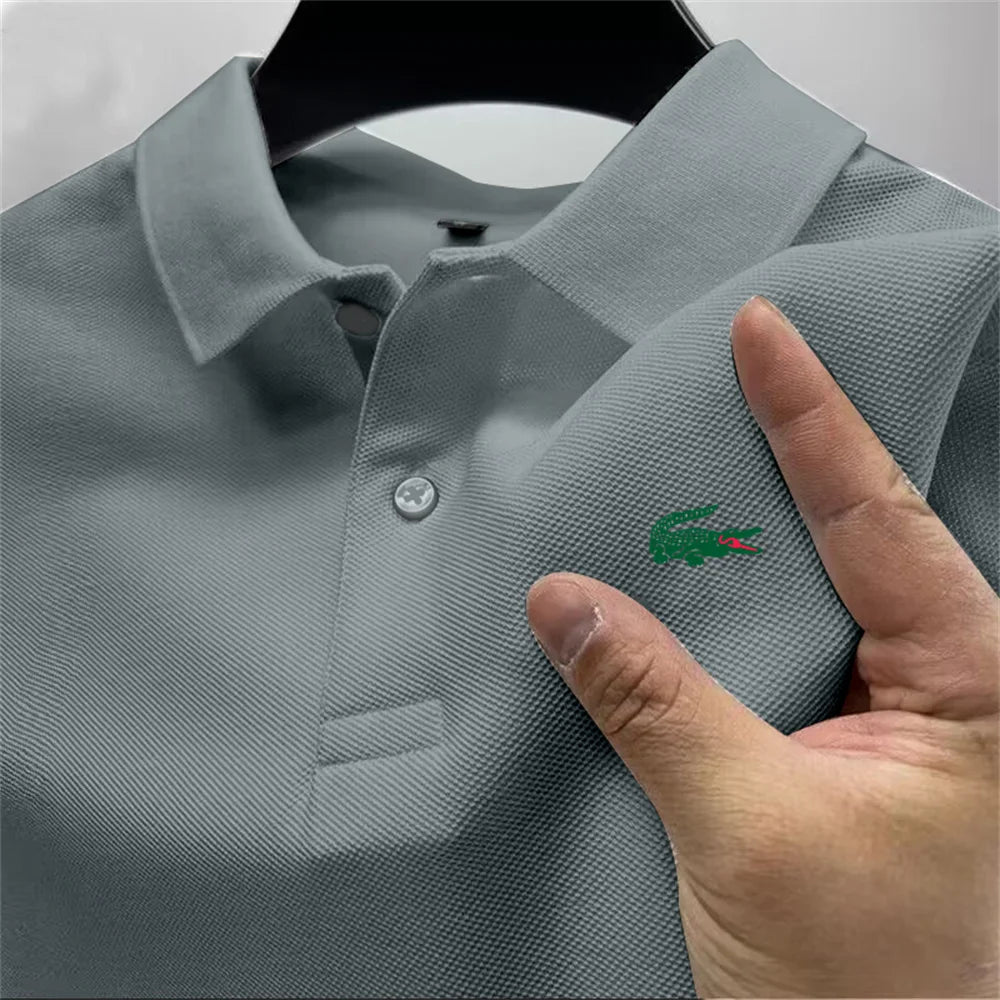 Summer men's outdoor sports golf POLO shirt lapel street casual top versatile business high quality quick-drying breathable top - Ellianto fashion Men's