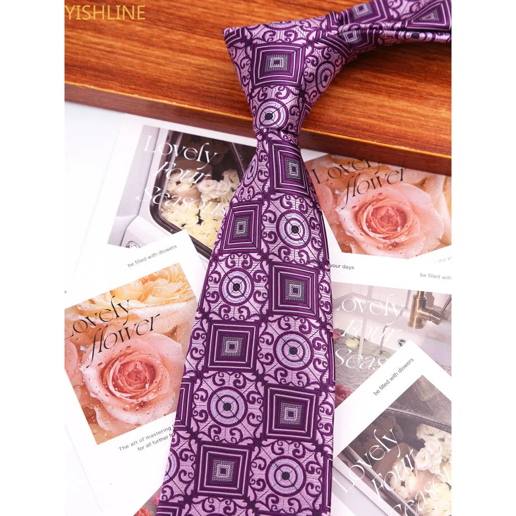 Man Tie Festival Fashion Striped Black Necktie Orange Dark Blue Gravata For Men Slim Paisley Floral Fit Wedding Corbatas Neck - Ellianto fashion Men's