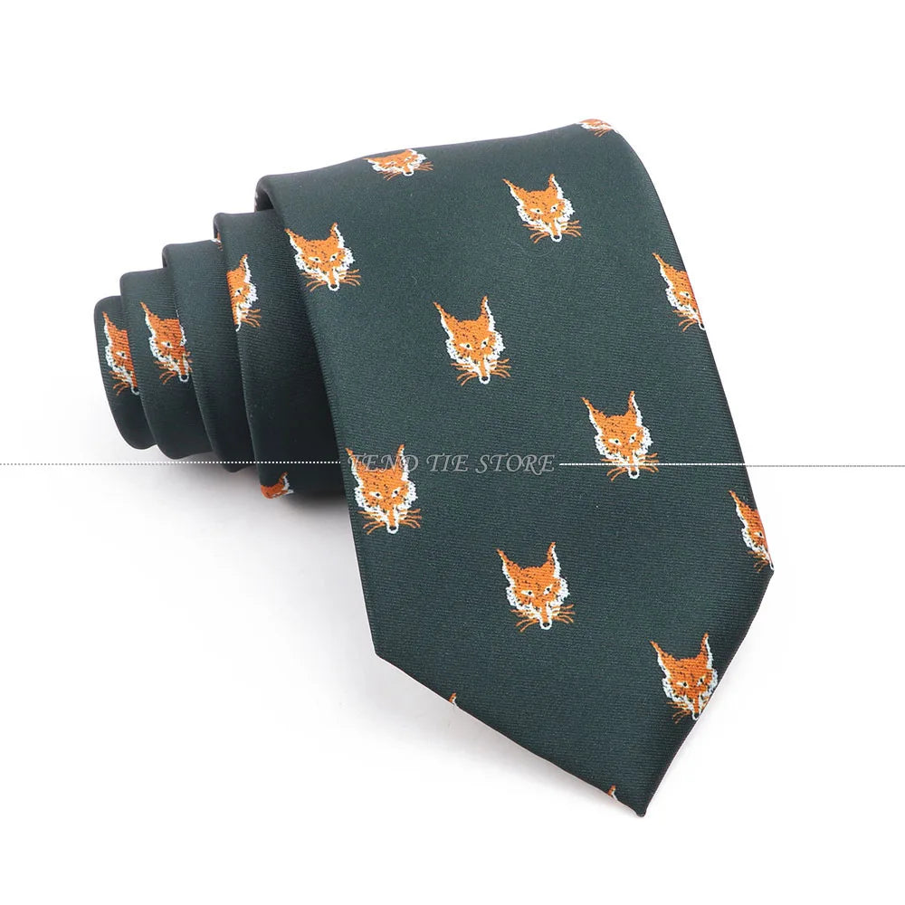 New 42 Colors Men Thin Silk Tie Soft Novelty Animal Fruit Skeleton Cravatas Casual Party Wedding Accessories Gift Free Shipping - Ellianto fashion Men's