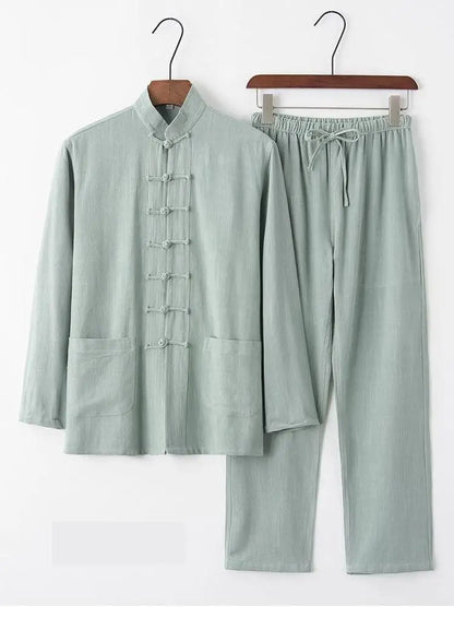 Hanfu Men Chinese Clothes for Men News Year Top Pant Hanfu Kung Fu Clothing Blouse Party Male Tang Suit Plus Size M-XXXXXL - Ellianto fashion Men's
