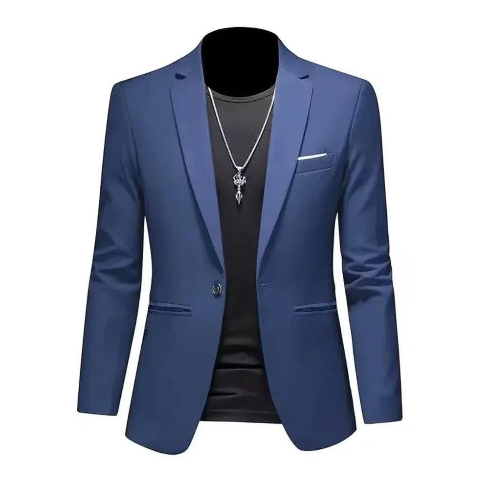 Men's Trendy Leisure Boutique Suit Jacket Autumn Casual Business Slim Fit Non-ironing Single Button Suit Solid Formal Blouse - Ellianto fashion Men's