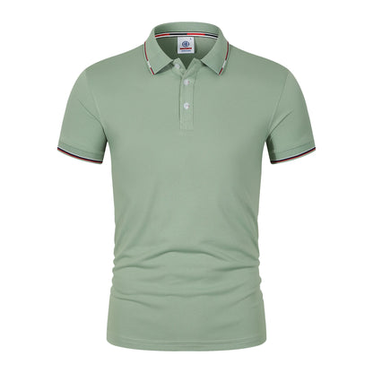 2025 New fashion high quality classic men's short sleeve polo summer casual polo collar S-3XL simple solid color breathable comf - Ellianto fashion Men's