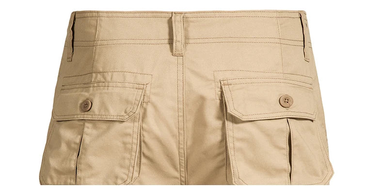 Men's Shorts Loose Large Size Multi-Pocket Overalls Summer Cotton Comfortable Nickel Pants Outdoor Casual Sports Beach Pants - Ellianto fashion Men's