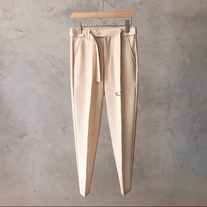 Draped Office Trousers For Men Fluid White Man Suits Pants Work Summer 2024 Chinese Homme Clothing Premium Stylish Formal 2025 trend - Ellianto fashion Men's