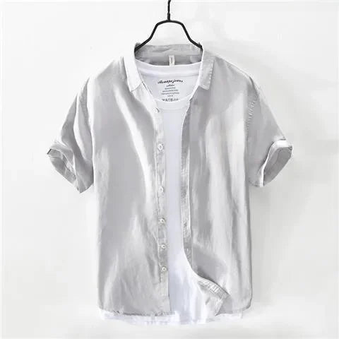 Summer Ice Silk Linen Shirt – Lightweight, Loose-Fit Comfort and Effortless Casual Style for the Modern Gentleman
