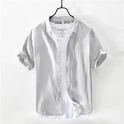 Summer Ice Silk Linen Shirt – Lightweight, Loose-Fit Comfort and Effortless Casual Style for the Modern Gentleman