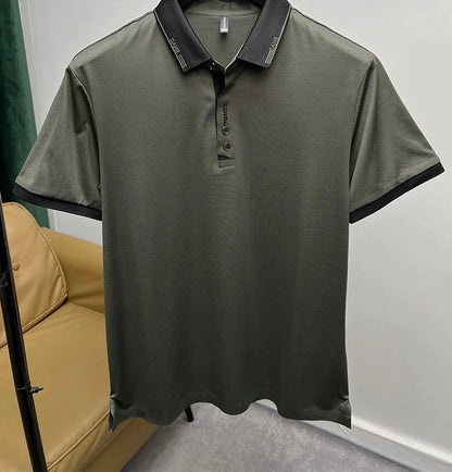 High end brand trend printed short sleeve POLO shirt men's 2025 summer new fashionable lapel casual T-shirt comfortable cool top - Ellianto fashion Men's