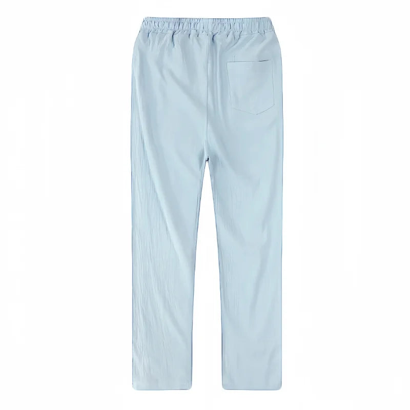 Men's Cotton Linen Pants Joggers Sweatpants Streetwear Breathable Solid Color Linen Trousers Vacation Summer Loose Pants S-5XL - Ellianto fashion Men's