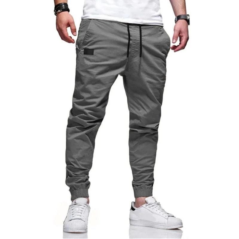 2025 New Cargo Pants Men's Loose Straight sports Clothing Solid color sweatpants Versatile Joggers Woven Casual Male Trousers - Ellianto fashion Men's