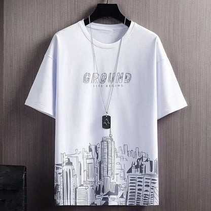 Casual Fashion Men's Two-piece Set Short Sleeve T-shirt Shorts Summer Style Sporty Stylish Men's Wear - Ellianto fashion Men's