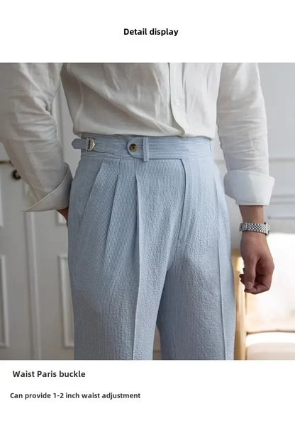 High-quality Harajuku Slim Fit Men's Pants Trendy Brand Draped Suit Casual Trousers Smooths Your Silhouette Small Feet - Ellianto fashion Men's