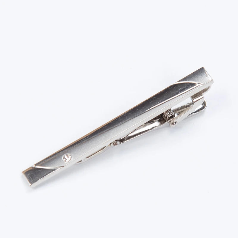 Men Metal Silver Color Tie Clip For Wedding gifts Necktie Clasp Clip Gentleman Ties Bar Crystal Tie Pin For Men's Accessories - Ellianto fashion Men's