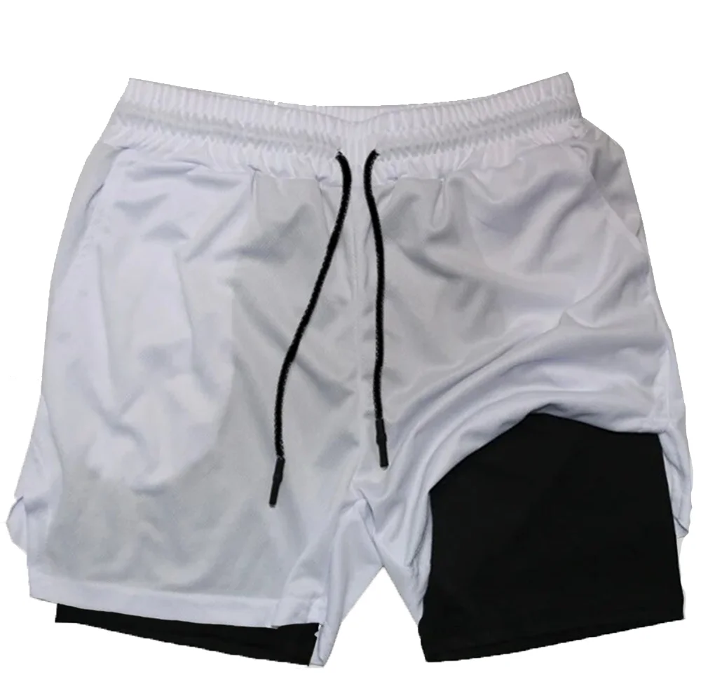 Summer sports versatile double layer men's shorts everyday casual quick-drying sports shorts men - Ellianto fashion Men's