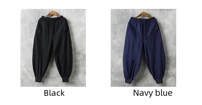 Autumn Men's Linen Casual Pants Loose-fit Trendy Bloomers - Ellianto fashion Men's