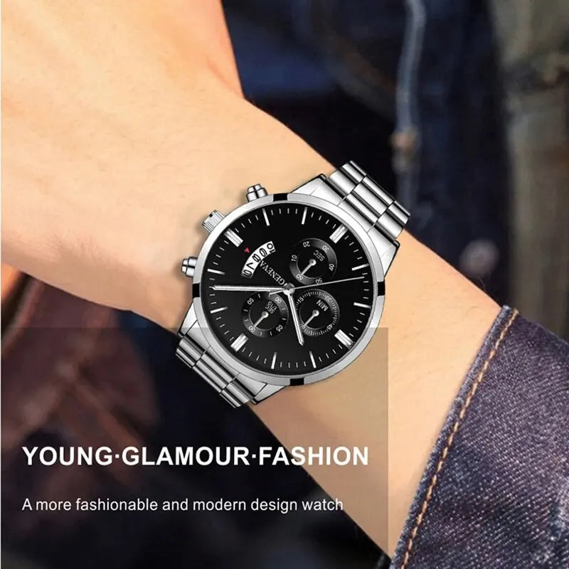 Fashion Men Watch Luxury Calendar Quartz Wrist Watch Business Watches Man Clock Male Bracelet Wristwatch - Ellianto fashion Men's