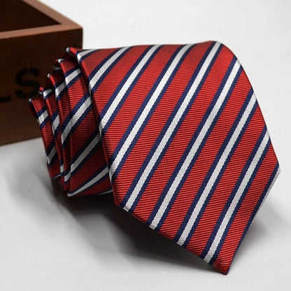 Classic Stripe Necktie Men Business Formal Wedding Tie 8cm Blue Black Pink Red Neck Ties Fashion Shirt Dress Accessories - Ellianto fashion Men's
