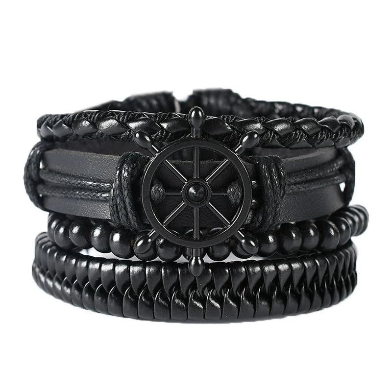 06 2025 Leather Braided Bracelet For Men - Ellianto fashion Men's