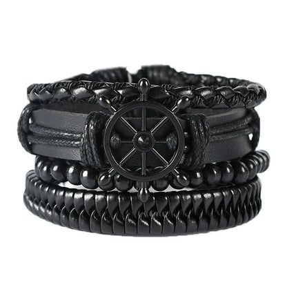 06 2025 Leather Braided Bracelet For Men - Ellianto fashion Men's
