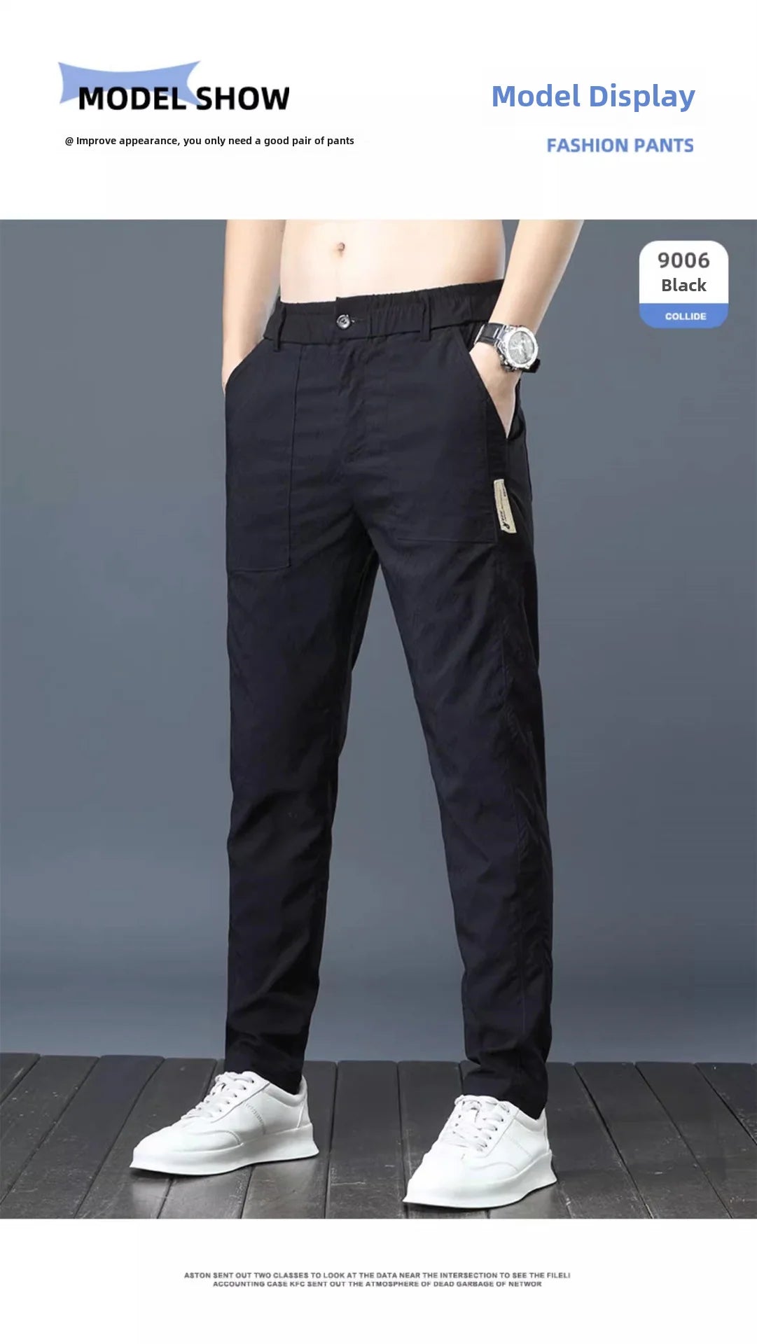 Men's Summer Thin Casual Pants Breathable Ice Silk Elastic Straight-leg Loose-fit Quick Dry Pants Trendy Versatile Long - Ellianto fashion Men's