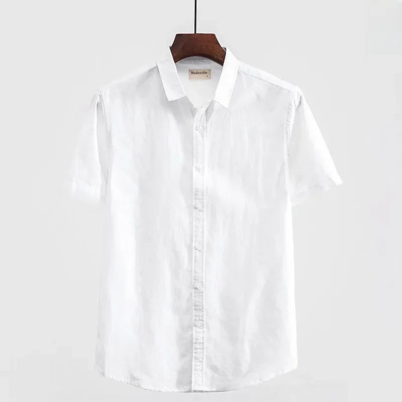 Summer Japanese-Style Linen Shirt – Breathable, Lightweight Comfort with Effortless Casual Elegance for the Modern Gentleman