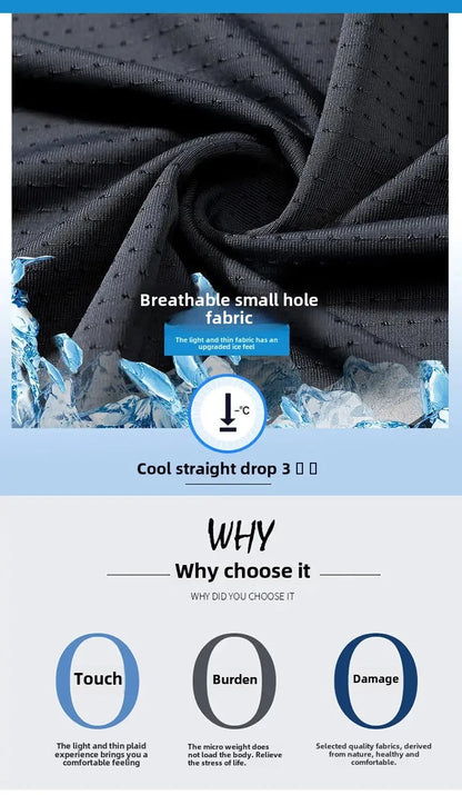 Men's Summer Ice Silk Loose Fit Crew Neck Short Sleeve T-Shirt Quick Dry Breathable Casual Top in Big Sizes Versatile And Simple - Ellianto fashion Men's