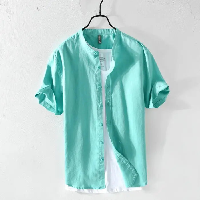 Effortless Elegance: Premium Men’s Business-Casual Cotton Shirt – Stay Sharp, Stay Comfortable, All Summer Long
