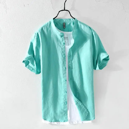 Effortless Elegance: Premium Men’s Business-Casual Cotton Shirt – Stay Sharp, Stay Comfortable, All Summer Long