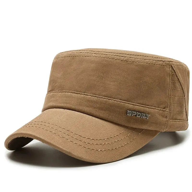 Hat Men's Flat Military Hat Is Simple And Versatile, Middle-Aged Hat Spring And Autumn Duck Tongue Casual Fashion New Style - Ellianto fashion Men's