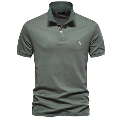 2025 Premium Men's Polo Shirt Deer Embroidery Design 80% Cotton EU Size Casual Short Sleeve Shirts Business Polo Tops Hot Seller - Ellianto fashion Men's