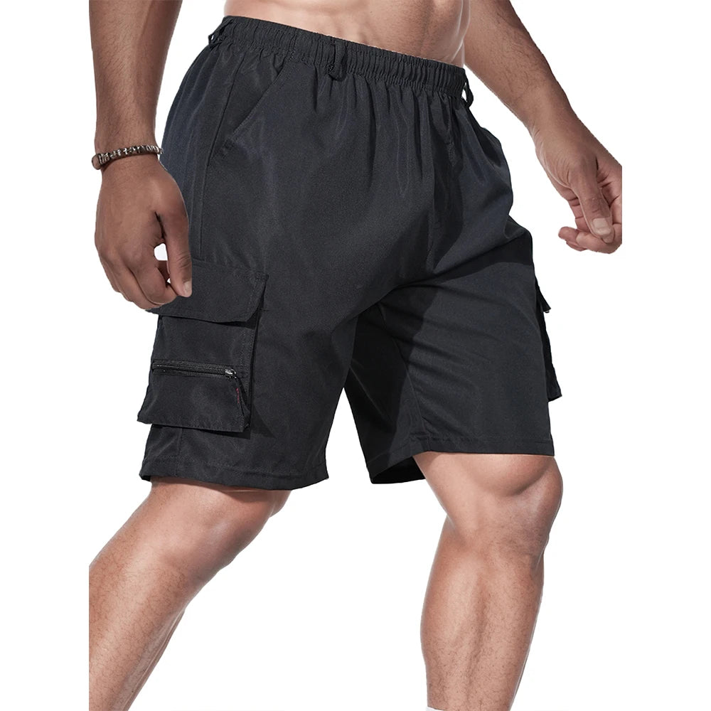 Men's Cargo Shorts Big Size Sports Knee Shorts Classic Short Pants Streetwear Straight Loose Work Casual Street Shorts - Ellianto fashion Men's