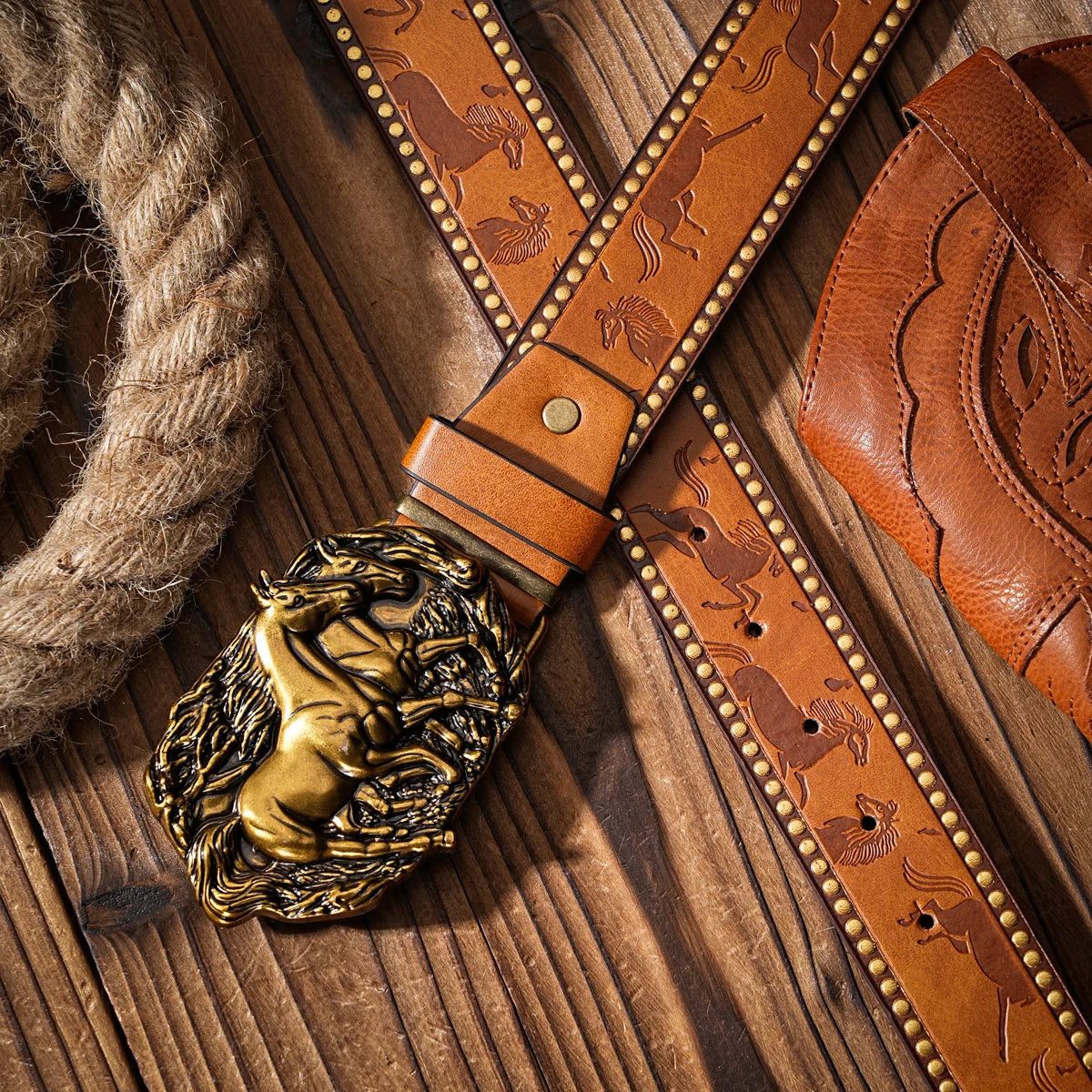 Casual, individual and retro belts, Western-style clothing accessories, metal buckles, PU belts, suitable for both men - Ellianto fashion Men's
