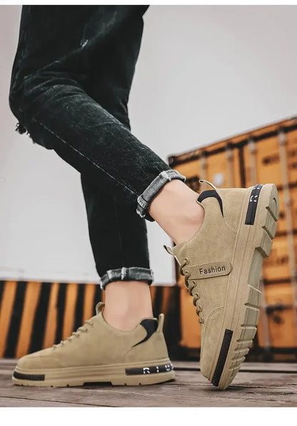 Men's new breathable labor protection shoes, men's trendy and versatile anti slip sports board shoes, workwear shoes - Ellianto fashion Men's