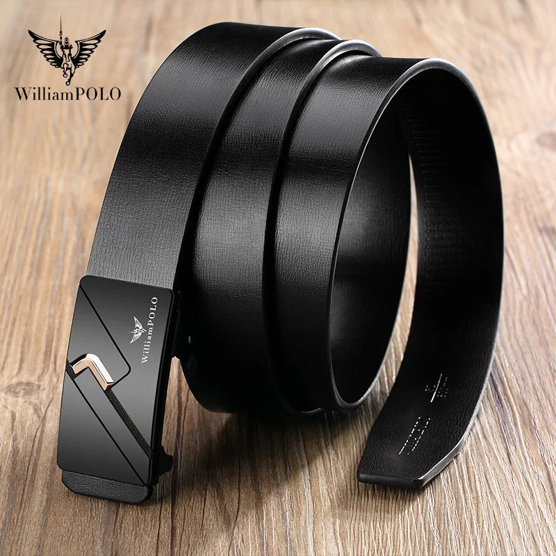 Men's casual belt, minimalist toothless belt, automatic buckle, fashionable belt - Ellianto fashion Men's