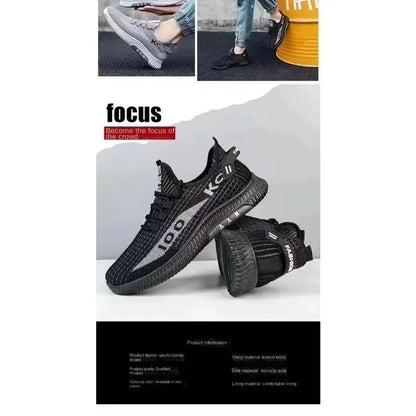 Men's casual shoes, fashionable and versatile sports shoes, breathable running shoes, outdoor walking training tennis shoes - Ellianto fashion Men's