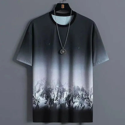 Ice Silk Men's Sportswear Set Quick Dry Casual Dyeing Short Sleeve T-Shirt Shorts Comfortable Lightweight Fashionable Outfit - Ellianto fashion Men's